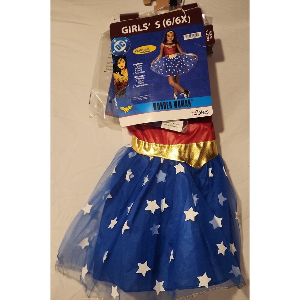 NWT DC WONDER WOMAN size S 6/6x Rubies Halloween Costume Dress-up cos-play Party